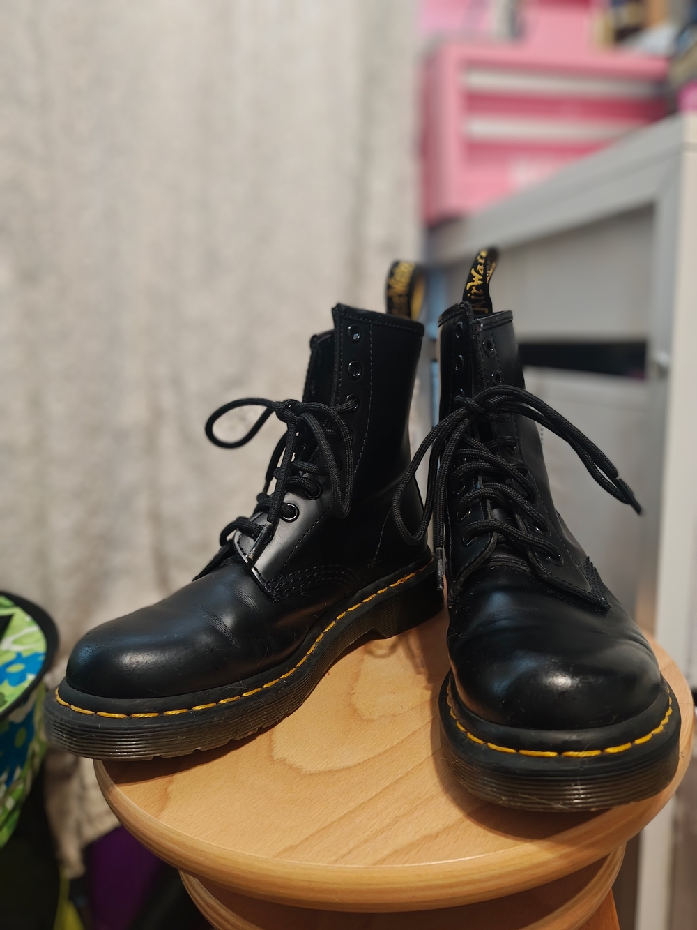 Dr. Martens Black Leather Boots - Women's